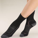 Women's Icebreaker Merino Hike+ Light Crew Socks Black/Monsoon-Apparel-33-OFF