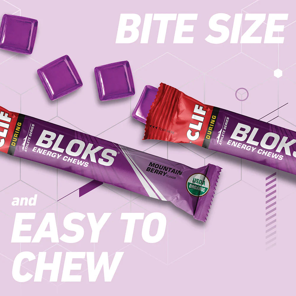 Clif Bloks Energy Chews – Mountain Berry Flavor / Box of 18 chews-Accessories-33-OFF