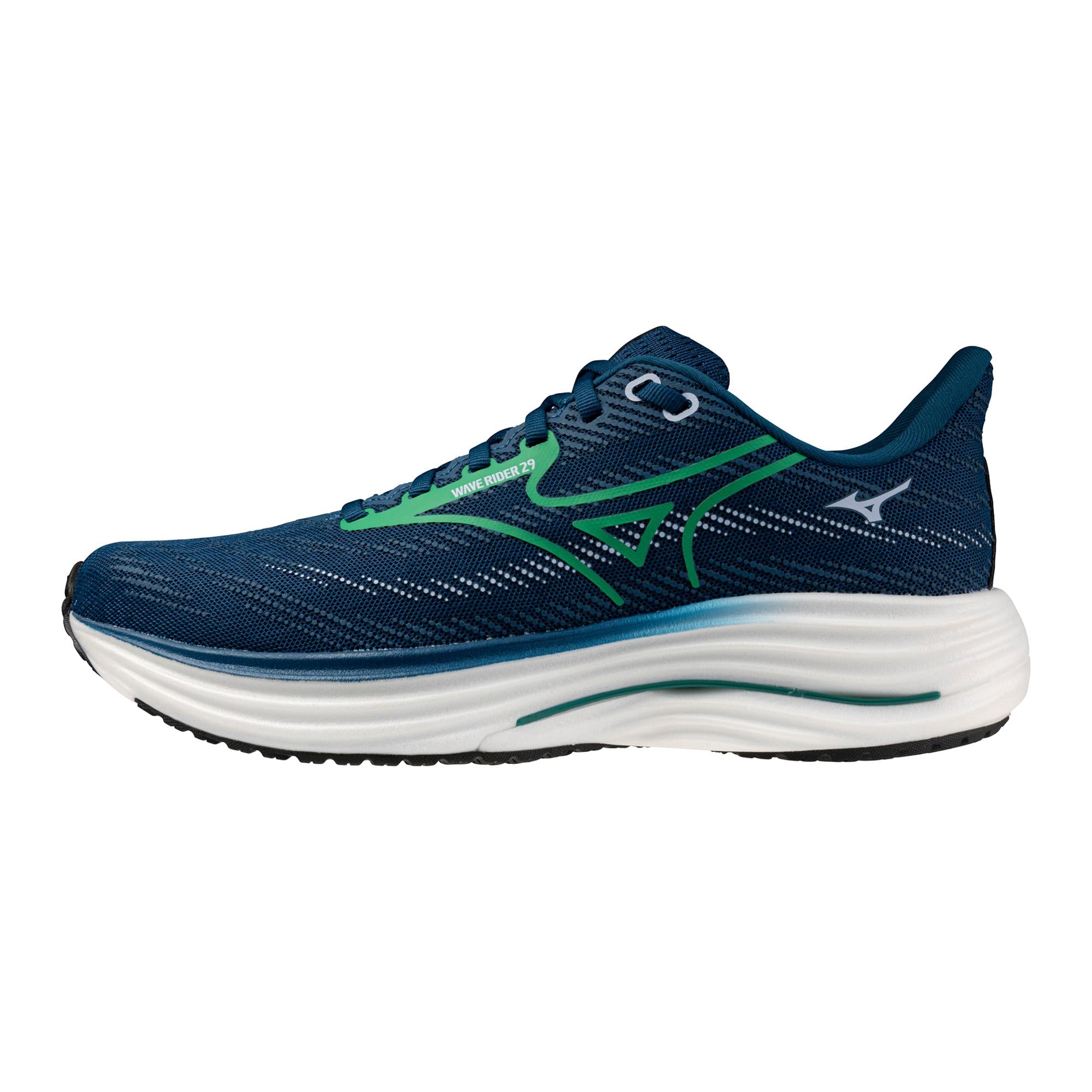 Men's Mizuno Wave rider 29 SAILOR BLUE-GOBLIN GREEN-SOULIER, shoes-33-OFF