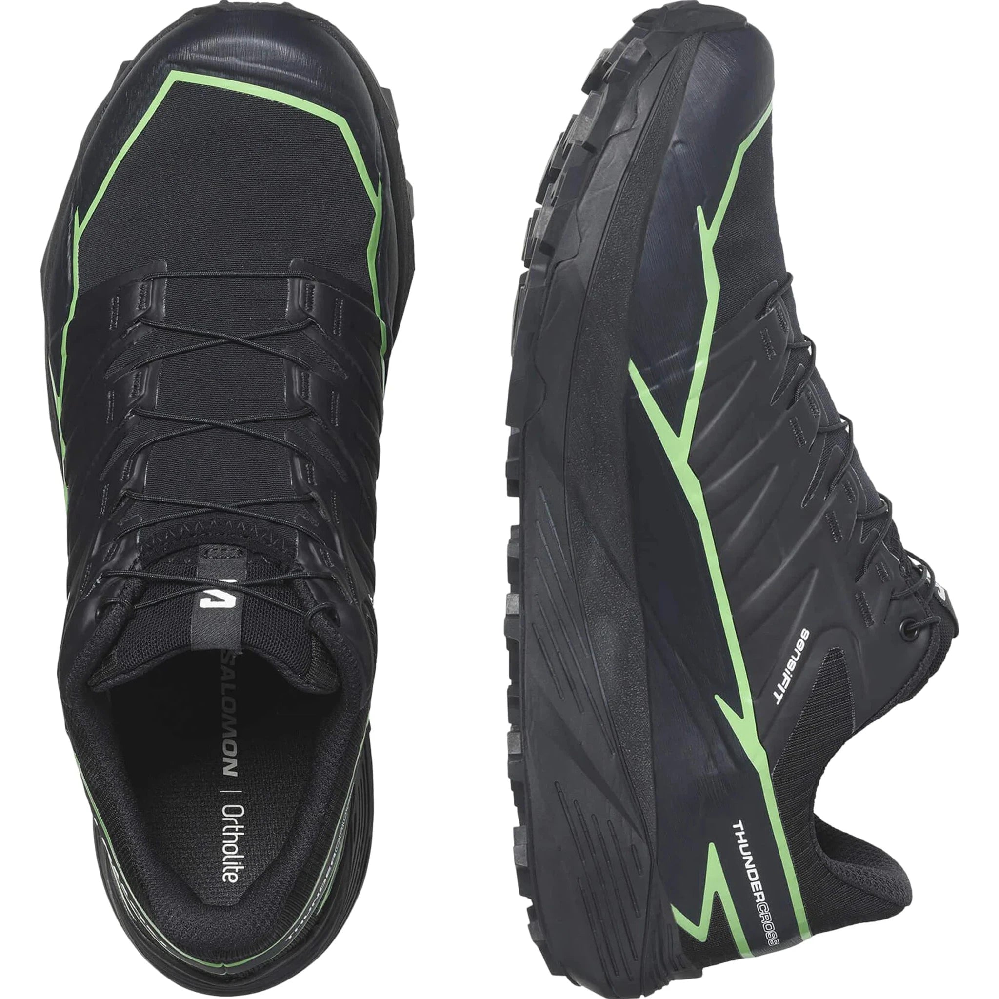 Men's Salomon Thundercross GTX Black - Green Gecko - Black-SOULIER, shoes-33-OFF