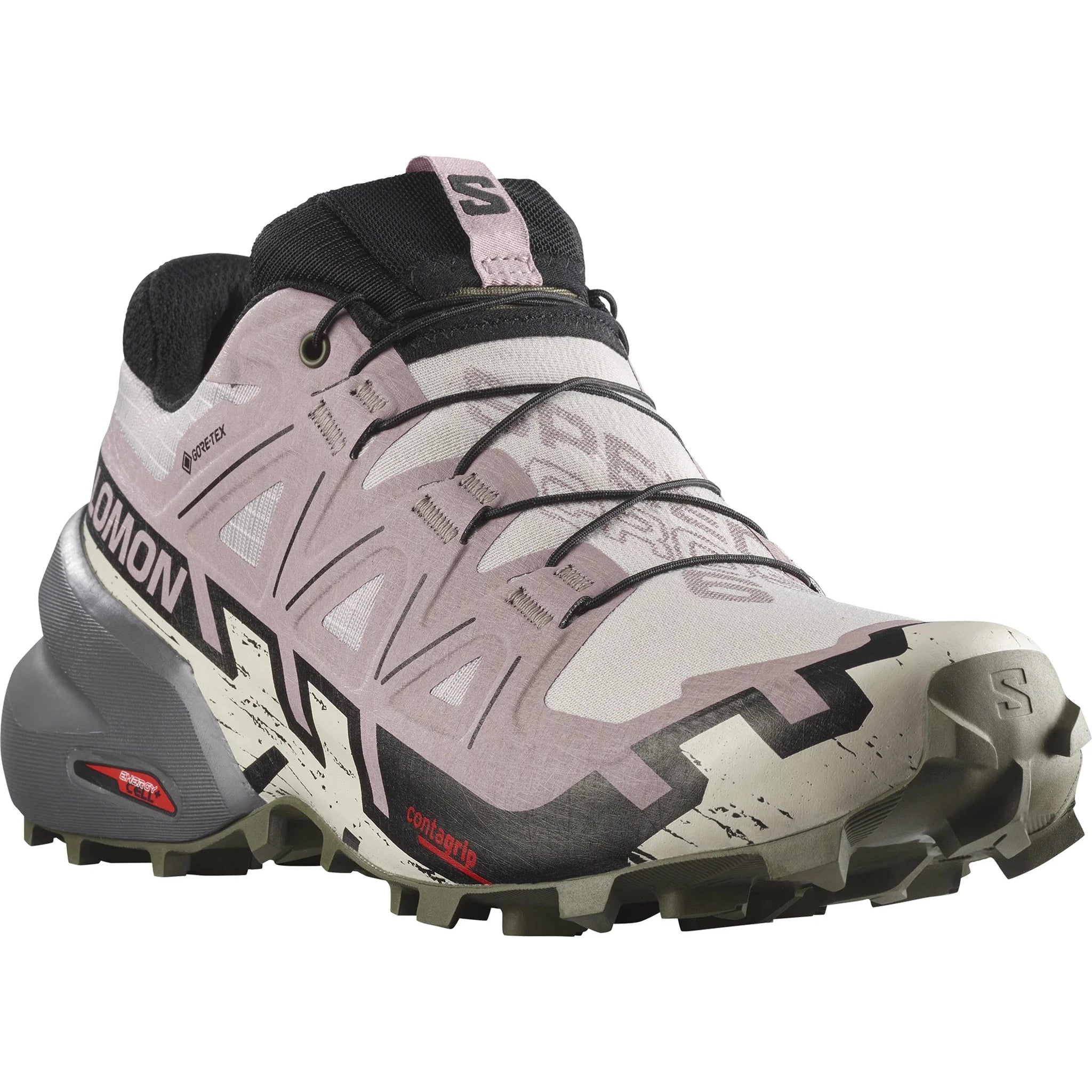 Women's Salomon Speedcross 6 GTX Ashes Of Roses - Black - Olive Night-SOULIER, shoes-33-OFF